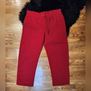 Active Straight Leg Fleece Sweat Pants Red Size L